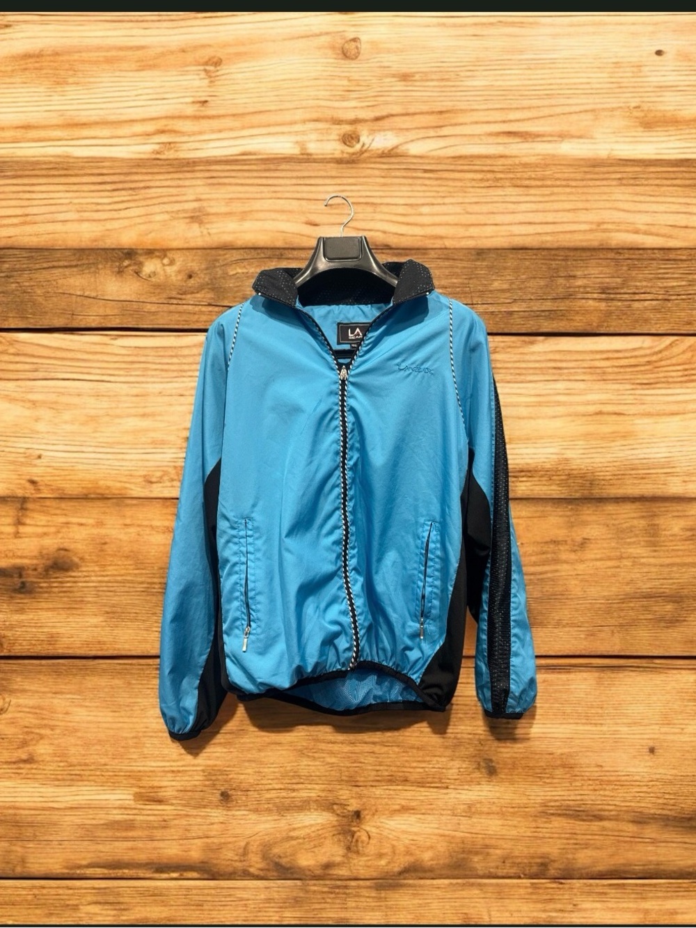 L.A. Gear Teal-Blue Windbreaker with Black Accents